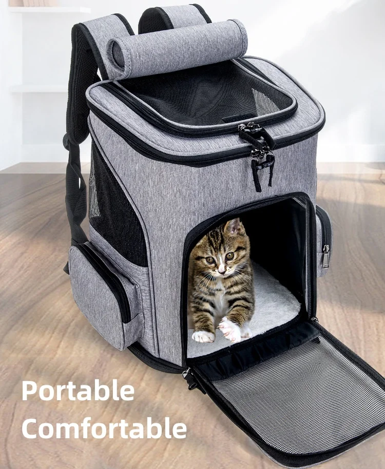 Expandable Pet Backpack Dog Cat Carrier  for Hiking Travel Camping Outdoor Breathable  Backpack