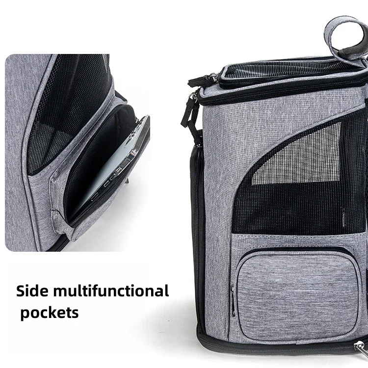 Expandable Pet Backpack Dog Cat Carrier  for Hiking Travel Camping Outdoor Breathable  Backpack