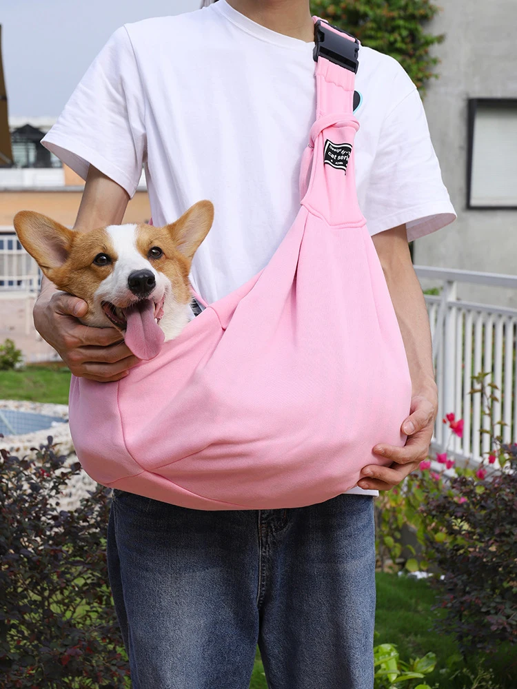 Adjustable Pet Dog Carrier Bag Outdoor Travel Puppy Single Shoulder Bags Dogs Comfort Sling Handbag Corgi Puppy Tote Pouch