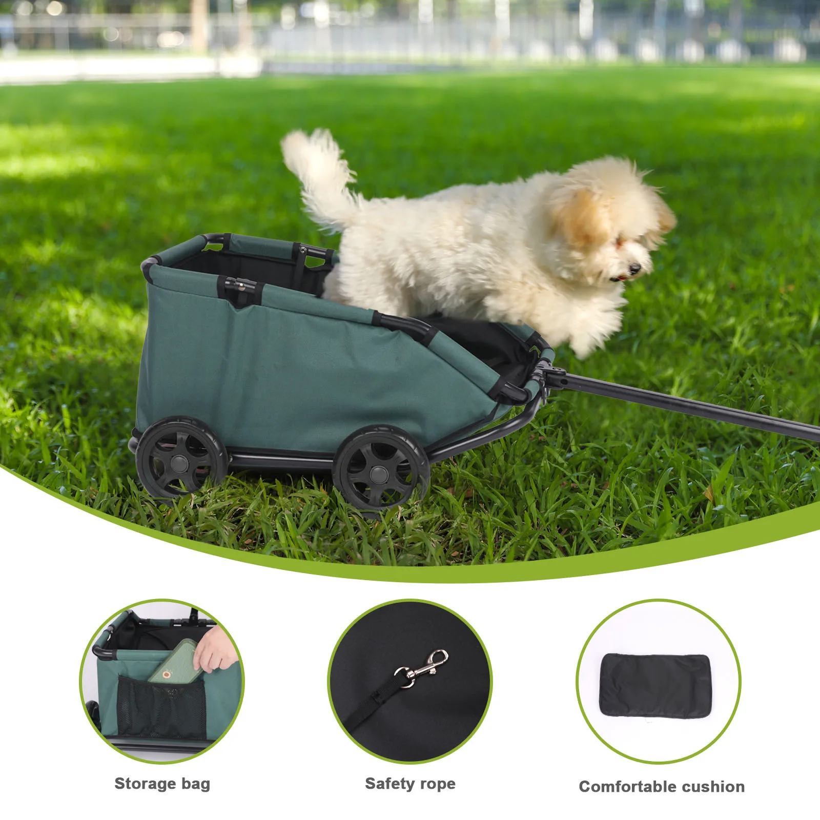 Small Pet Cart 4 Wheels Folding Dog Stroller Lightweight 360° Rotating Trolley Pet Stroller Small Cats Dogs Rolling Cat Carrier