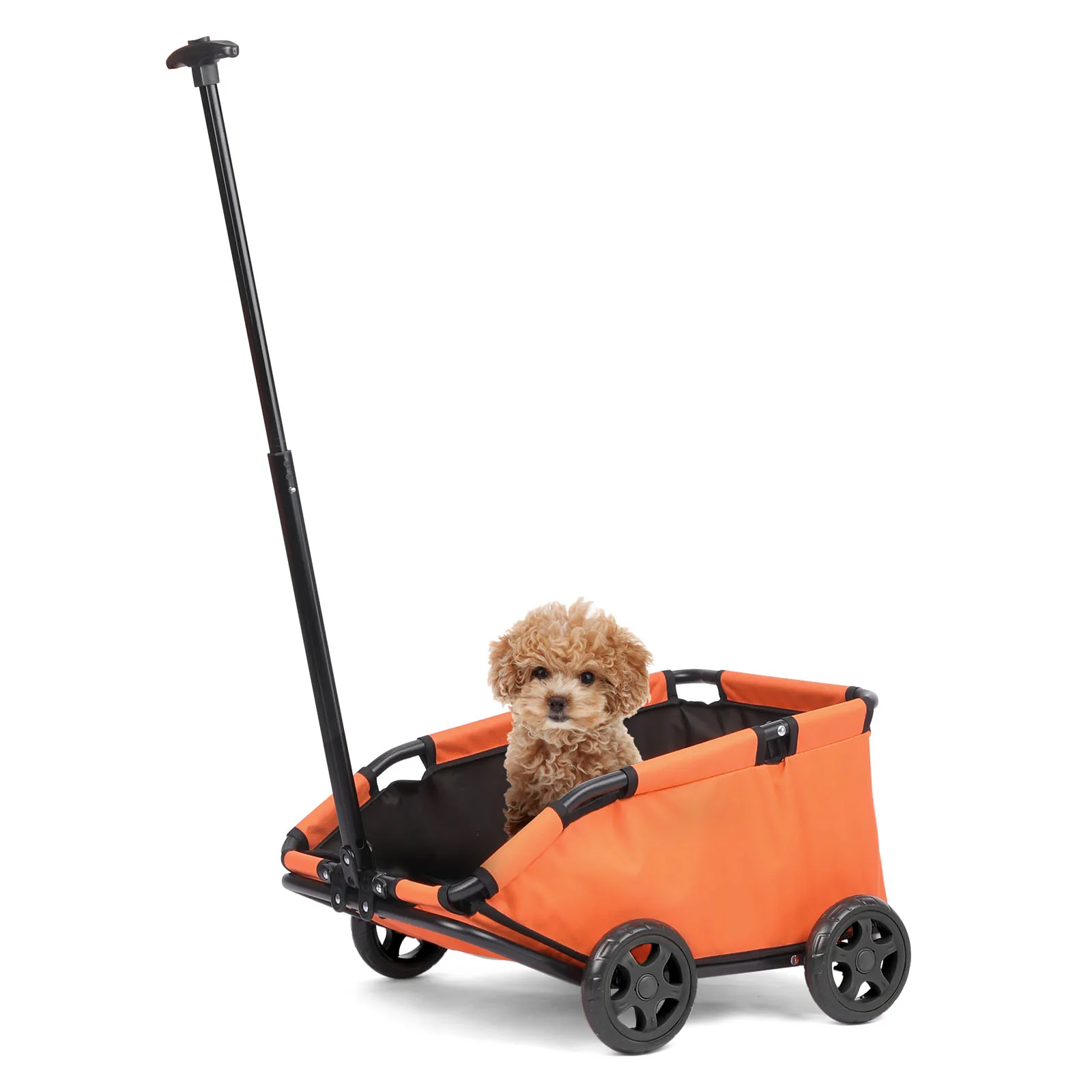 Small Pet Cart 4 Wheels Folding Dog Stroller Lightweight 360° Rotating Trolley Pet Stroller Small Cats Dogs Rolling Cat Carrier