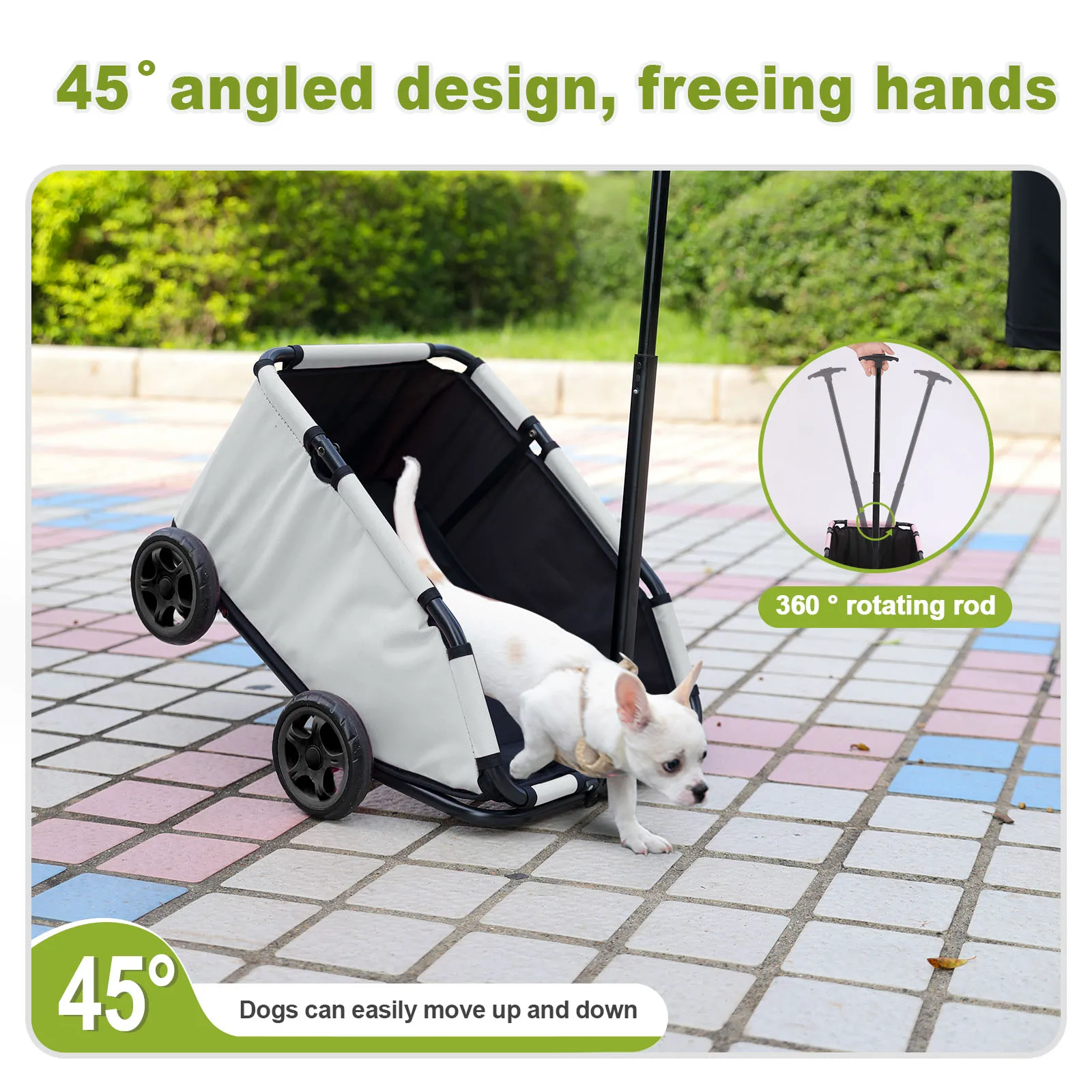 Small Pet Cart 4 Wheels Folding Dog Stroller Lightweight 360° Rotating Trolley Pet Stroller Small Cats Dogs Rolling Cat Carrier