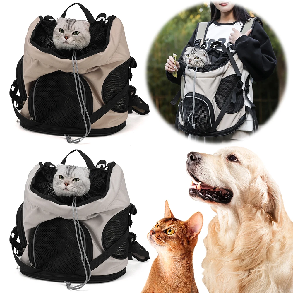 Ventilation Large Capacity Cat Carrier Backpack Adjustable Strap Pet Carrying Bag Portable Cat Backpack for Outdoor Travel