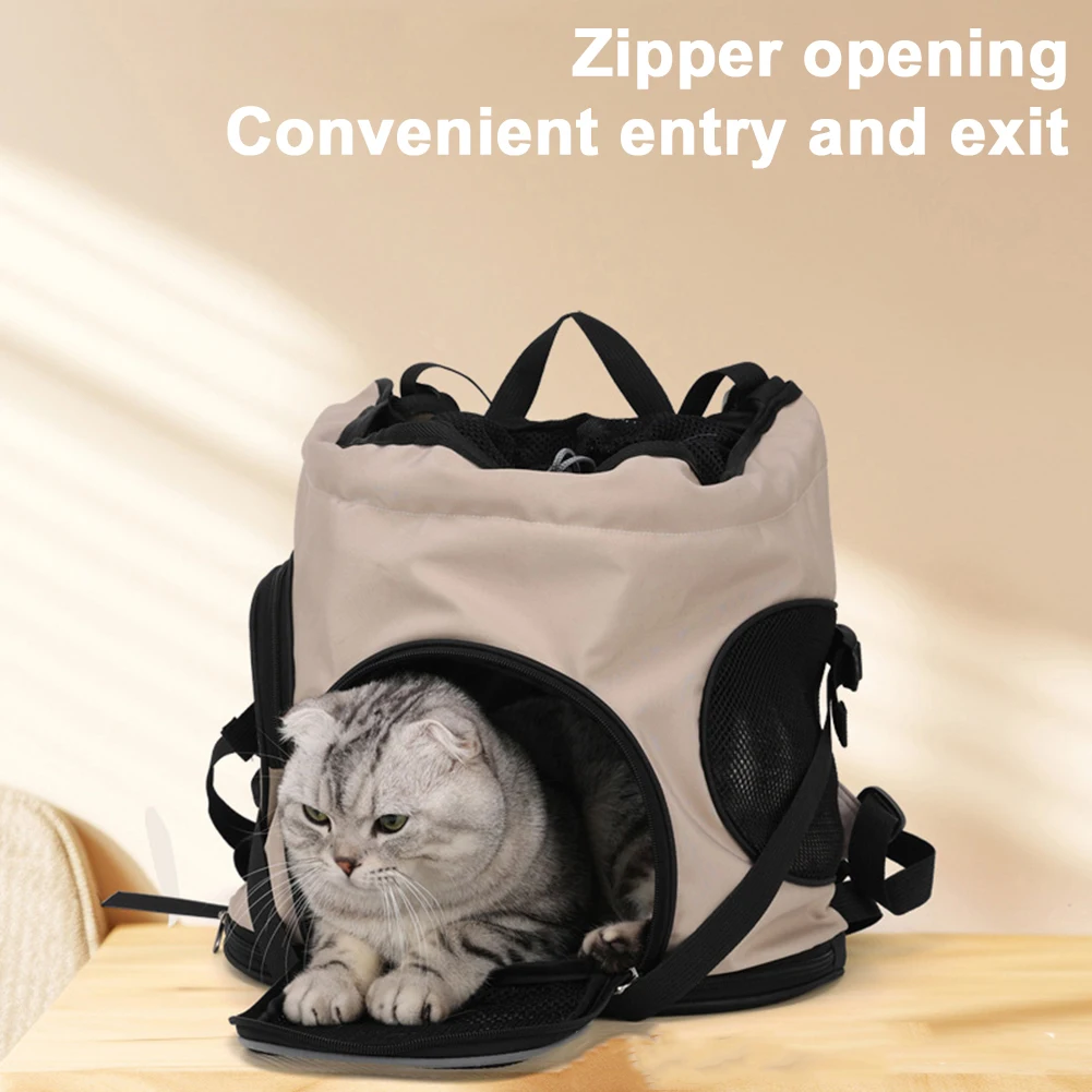 Ventilation Large Capacity Cat Carrier Backpack Adjustable Strap Pet Carrying Bag Portable Cat Backpack for Outdoor Travel