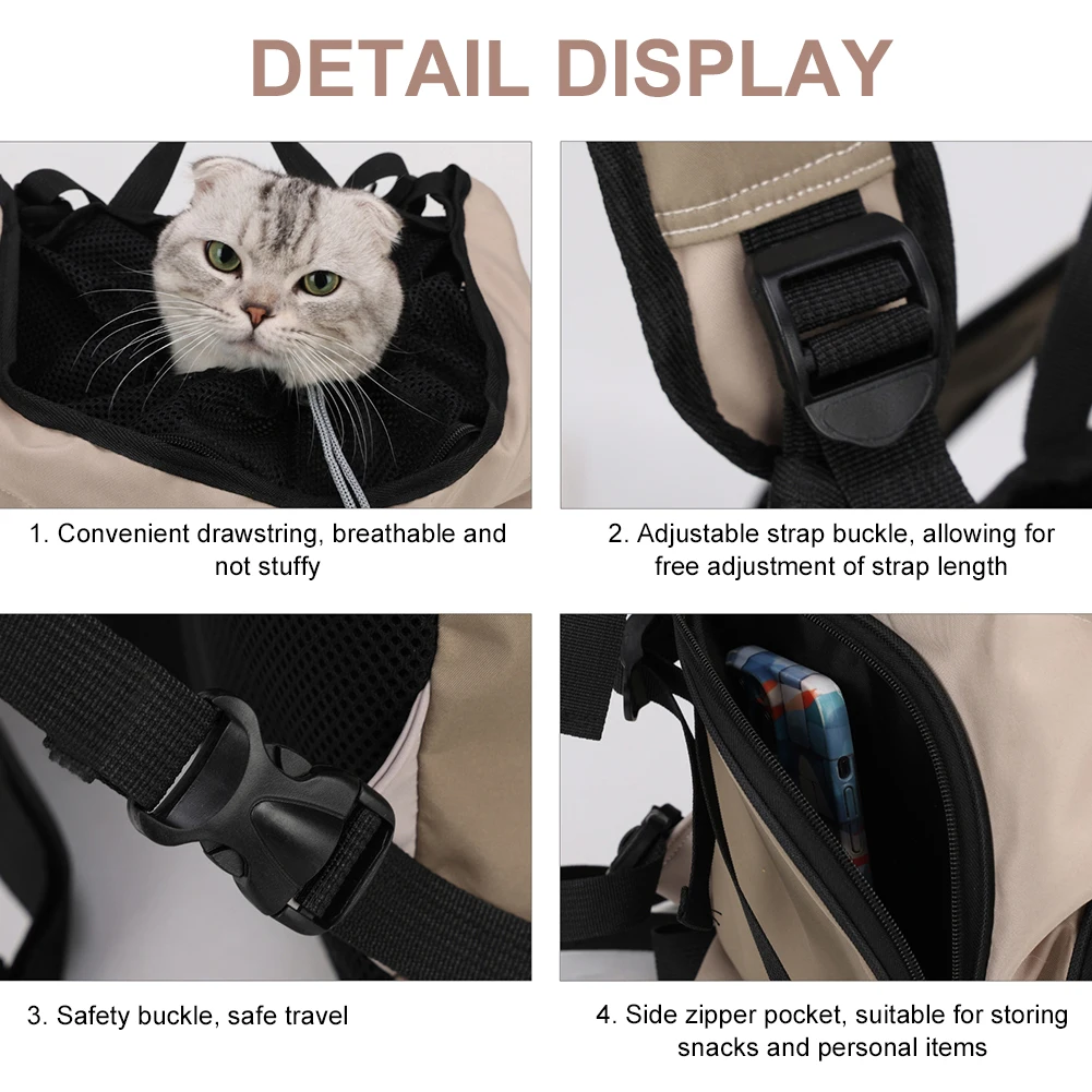 Ventilation Large Capacity Cat Carrier Backpack Adjustable Strap Pet Carrying Bag Portable Cat Backpack for Outdoor Travel