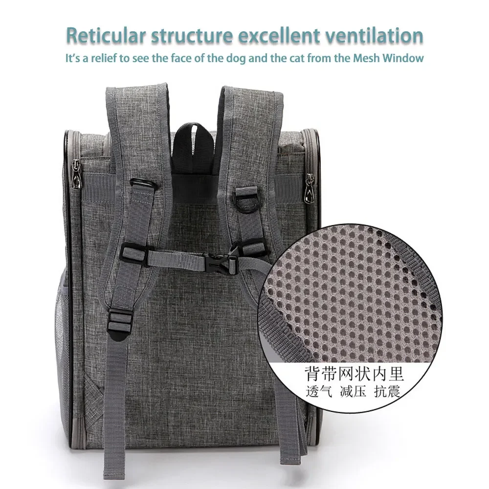 Pet Carrier Backpack Breathable Mesh Puppy Dog Cat Carrying Rucksack Breathable Portable Outdoor Travel Zipper Bag