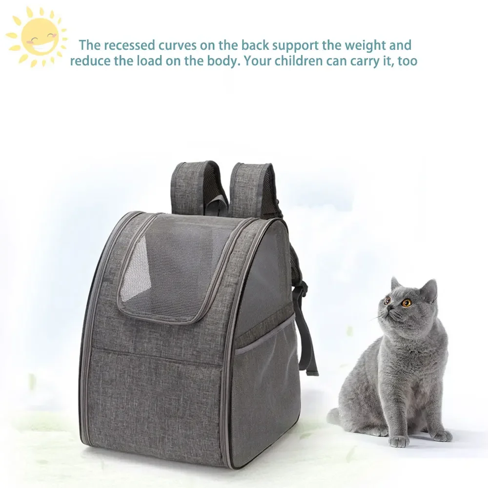 Pet Carrier Backpack Breathable Mesh Puppy Dog Cat Carrying Rucksack Breathable Portable Outdoor Travel Zipper Bag