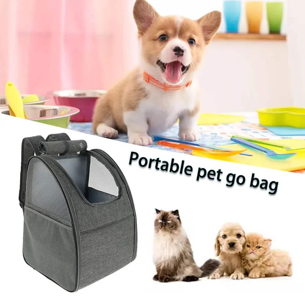 Pet Carrier Backpack Breathable Mesh Puppy Dog Cat Carrying Rucksack Breathable Portable Outdoor Travel Zipper Bag