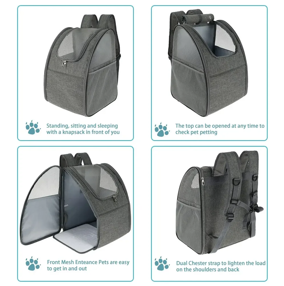 Pet Carrier Backpack Breathable Mesh Puppy Dog Cat Carrying Rucksack Breathable Portable Outdoor Travel Zipper Bag