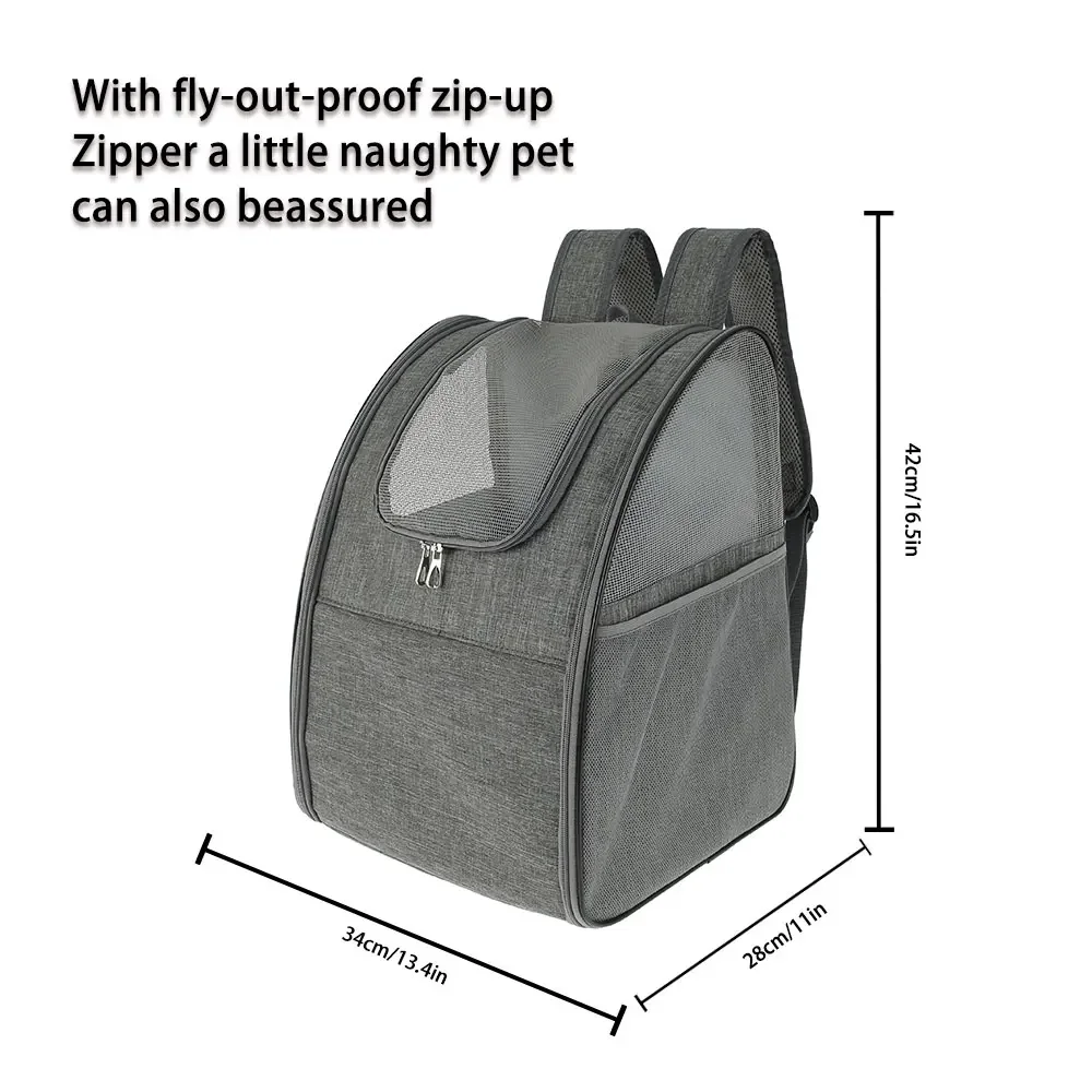 Pet Carrier Backpack Breathable Mesh Puppy Dog Cat Carrying Rucksack Breathable Portable Outdoor Travel Zipper Bag