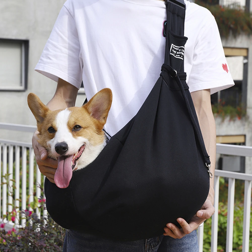 Small Dog Sling Cat Carrier Bag Adjustable Strap Hands Free Reversible Pet Puppy Travel Shoulder Bags Backpack for Outdoor