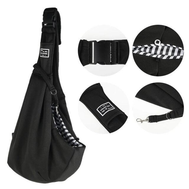 Small Dog Sling Cat Carrier Bag Adjustable Strap Hands Free Reversible Pet Puppy Travel Shoulder Bags Backpack for Outdoor - Image 3