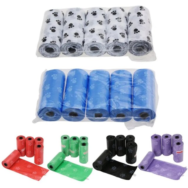 5 Pack/lot Roll Pets Dog Cat Poop Bags Biodegradable Pet Printing Disposable Products For Dogs Litter Poop Bags Housebreaking - Image 2