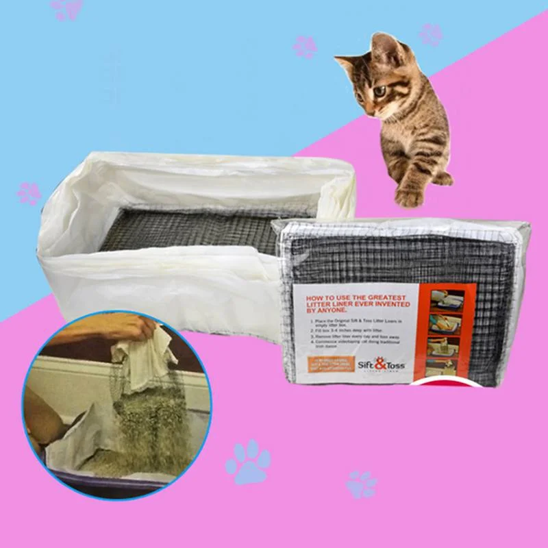 Pet Cat Feces Filter Nylon Cat Sand  Hands Free Cats Sifting Litter Tray Kitten Hygienic Reusable Housebreaking Supplies