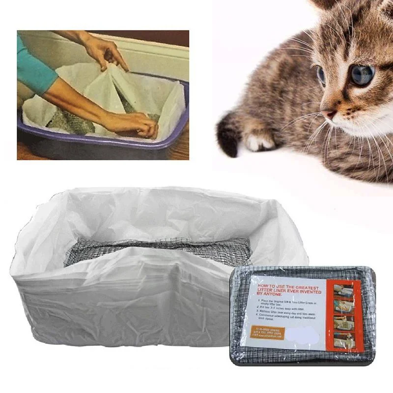 Pet Cat Feces Filter Nylon Cat Sand  Hands Free Cats Sifting Litter Tray Kitten Hygienic Reusable Housebreaking Supplies