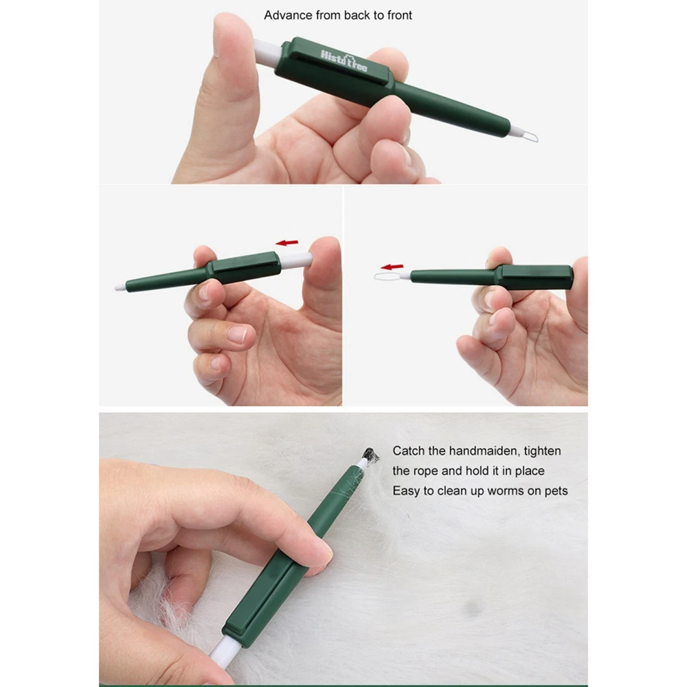 Pet Cat Dog Tick Extractor Clip Remove Lice Fleas Clip Catcher Pen Dark Green Litter Housebreaking