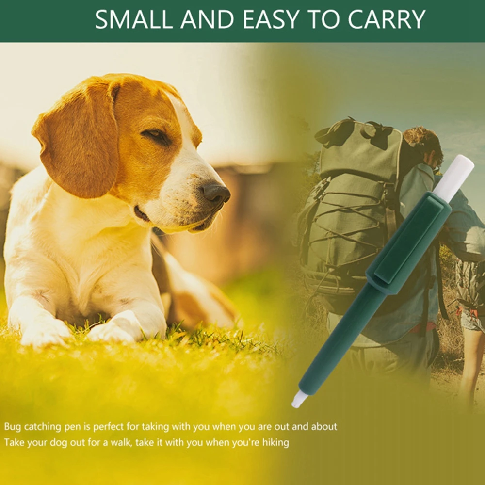 Pet Cat Dog Tick Extractor Clip Remove Lice Fleas Clip Catcher Pen Dark Green Litter Housebreaking