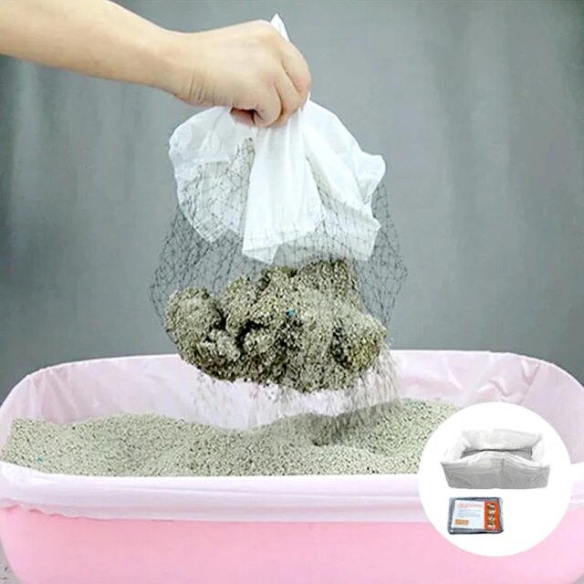 Large/Small Mesh Cat Litters Liners Bag Quick Convenient Cleaning Cat Litters For Lazys Cat Owners - Image 2