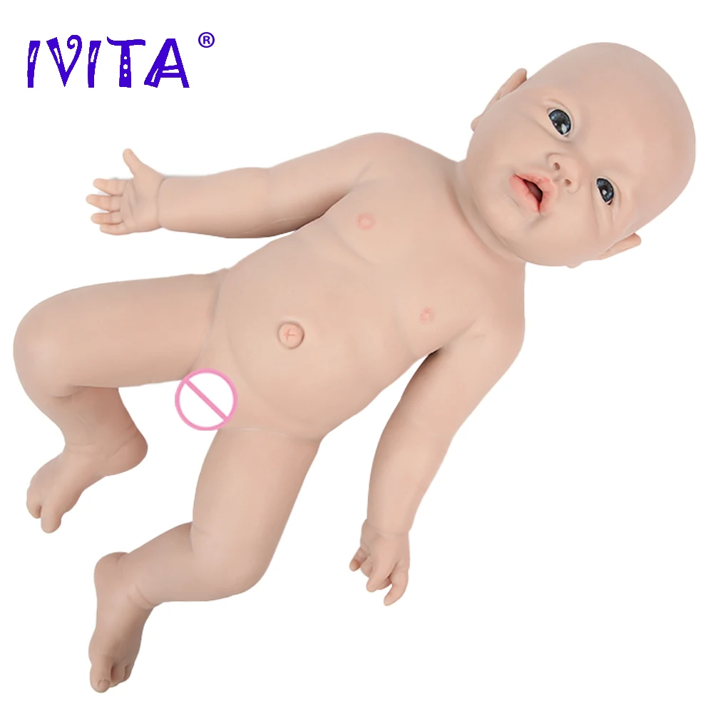 IVITA WB1526 43cm 2692g 100% Full Body Silicone Reborn Baby Doll  Realistic Boy Dolls Unpainted DIY Blank Baby Toys for Children