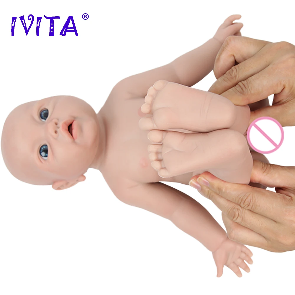 IVITA WB1526 43cm 2692g 100% Full Body Silicone Reborn Baby Doll  Realistic Boy Dolls Unpainted DIY Blank Baby Toys for Children