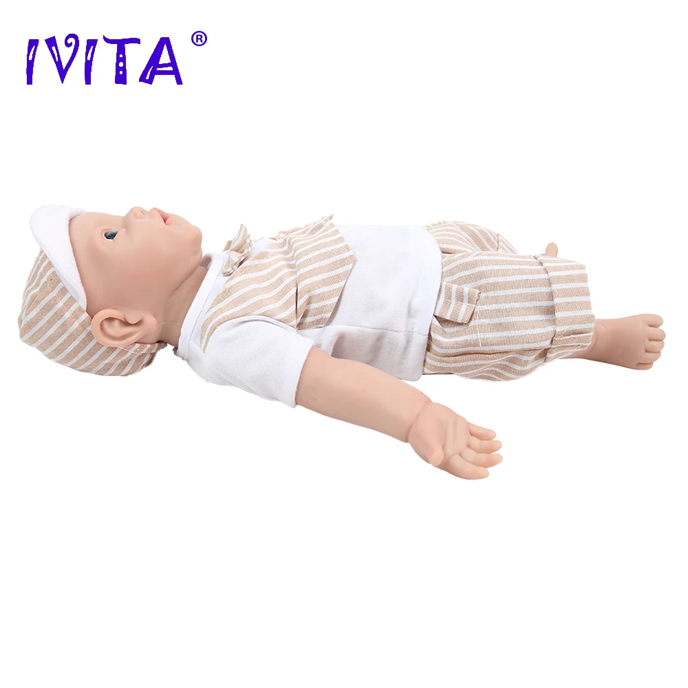 IVITA WB1526 43cm 2692g 100% Full Body Silicone Reborn Baby Doll  Realistic Boy Dolls Unpainted DIY Blank Baby Toys for Children