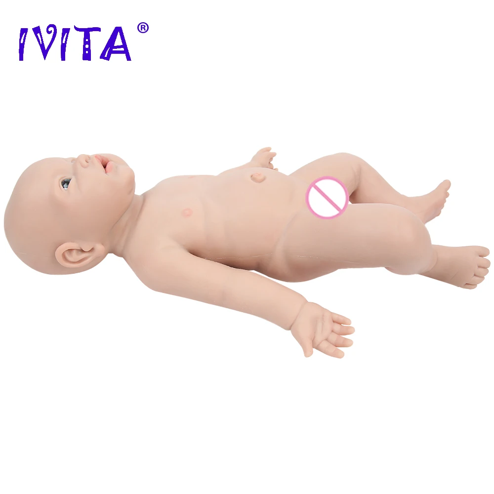 IVITA WB1526 43cm 2692g 100% Full Body Silicone Reborn Baby Doll  Realistic Boy Dolls Unpainted DIY Blank Baby Toys for Children