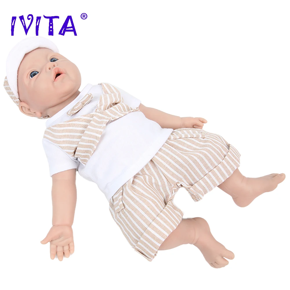 IVITA WB1526 43cm 2692g 100% Full Body Silicone Reborn Baby Doll  Realistic Boy Dolls Unpainted DIY Blank Baby Toys for Children