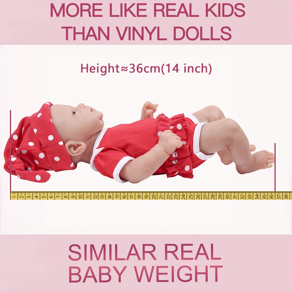 IVITA 14inch 1.65kg Full Body Silicone Bebe Reborn Doll Soft Lifelike Baby DIY Blank Toys Realistic Girl Baby Dolls for Children