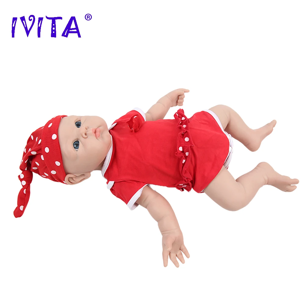 IVITA WG1525 47cm 3.29kg 100% Silicone Reborn Baby Doll Realistic Unpainted Girl Dolls with Eyes Baby DIY Blank Children Toys