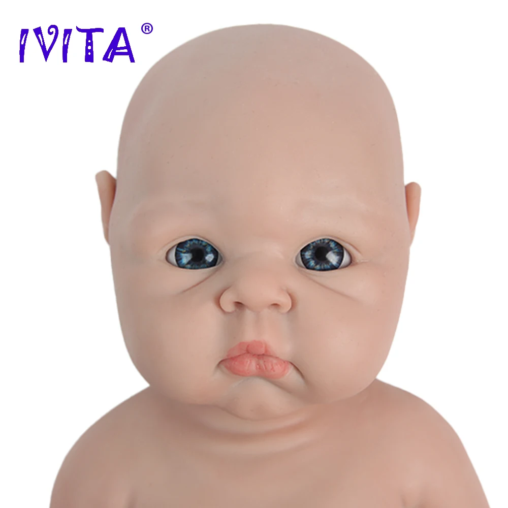 IVITA WG1525 47cm 3.29kg 100% Silicone Reborn Baby Doll Realistic Unpainted Girl Dolls with Eyes Baby DIY Blank Children Toys