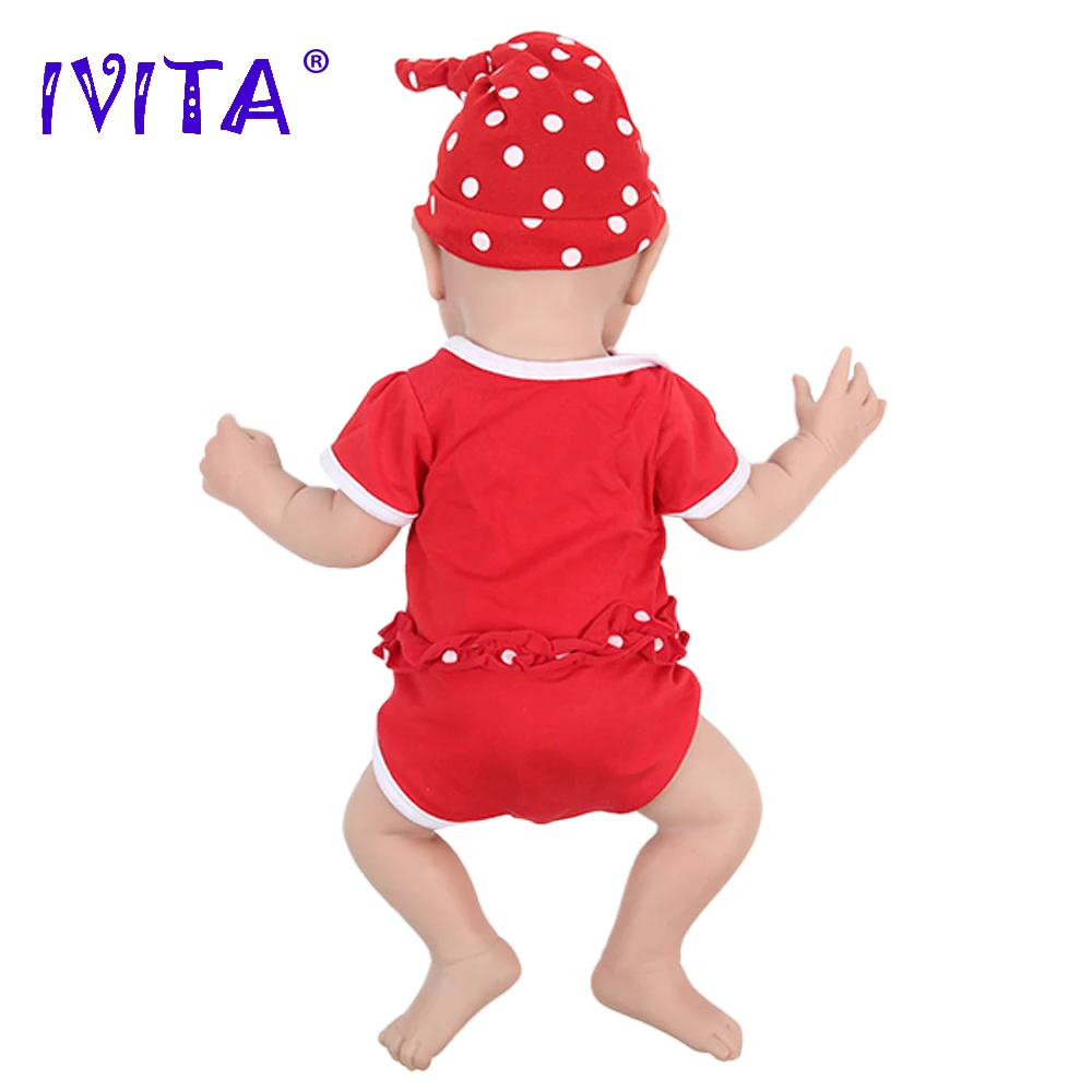 IVITA WG1525 47cm 3.29kg 100% Silicone Reborn Baby Doll Realistic Unpainted Girl Dolls with Eyes Baby DIY Blank Children Toys