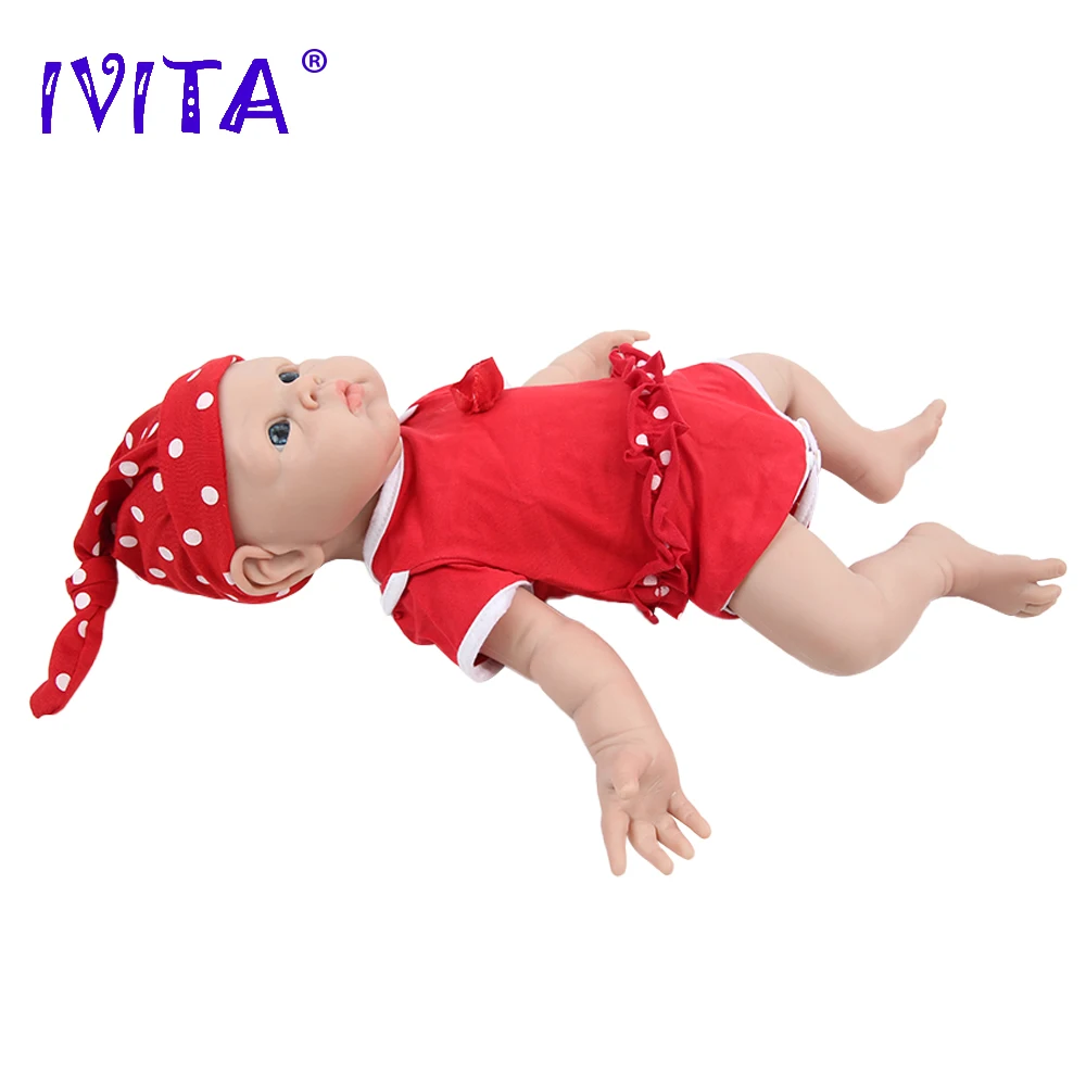 IVITA WG1525 47cm 3.29kg 100% Silicone Reborn Baby Doll Realistic Unpainted Girl Dolls with Eyes Baby DIY Blank Children Toys