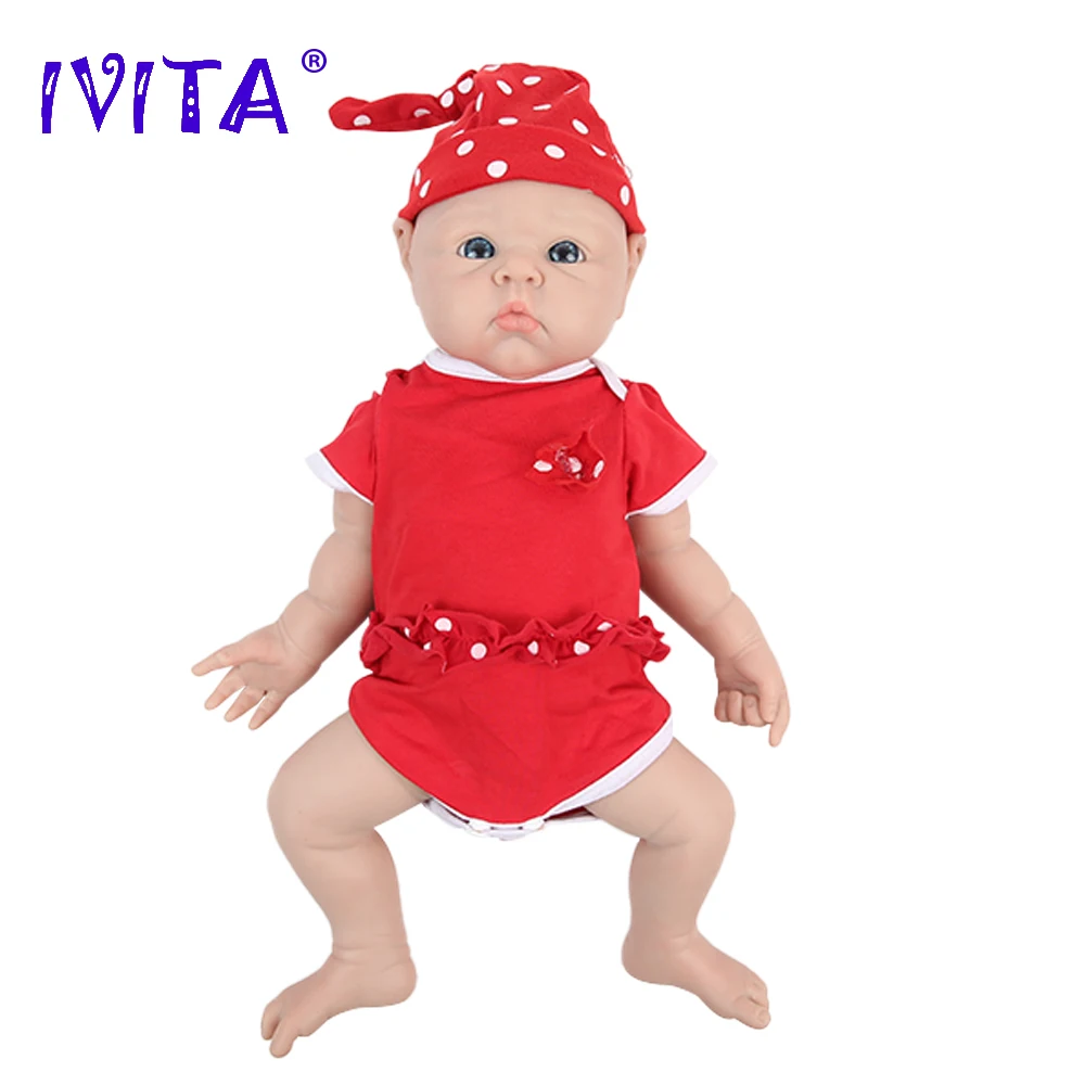 IVITA WG1525 47cm 3.29kg 100% Silicone Reborn Baby Doll Realistic Unpainted Girl Dolls with Eyes Baby DIY Blank Children Toys