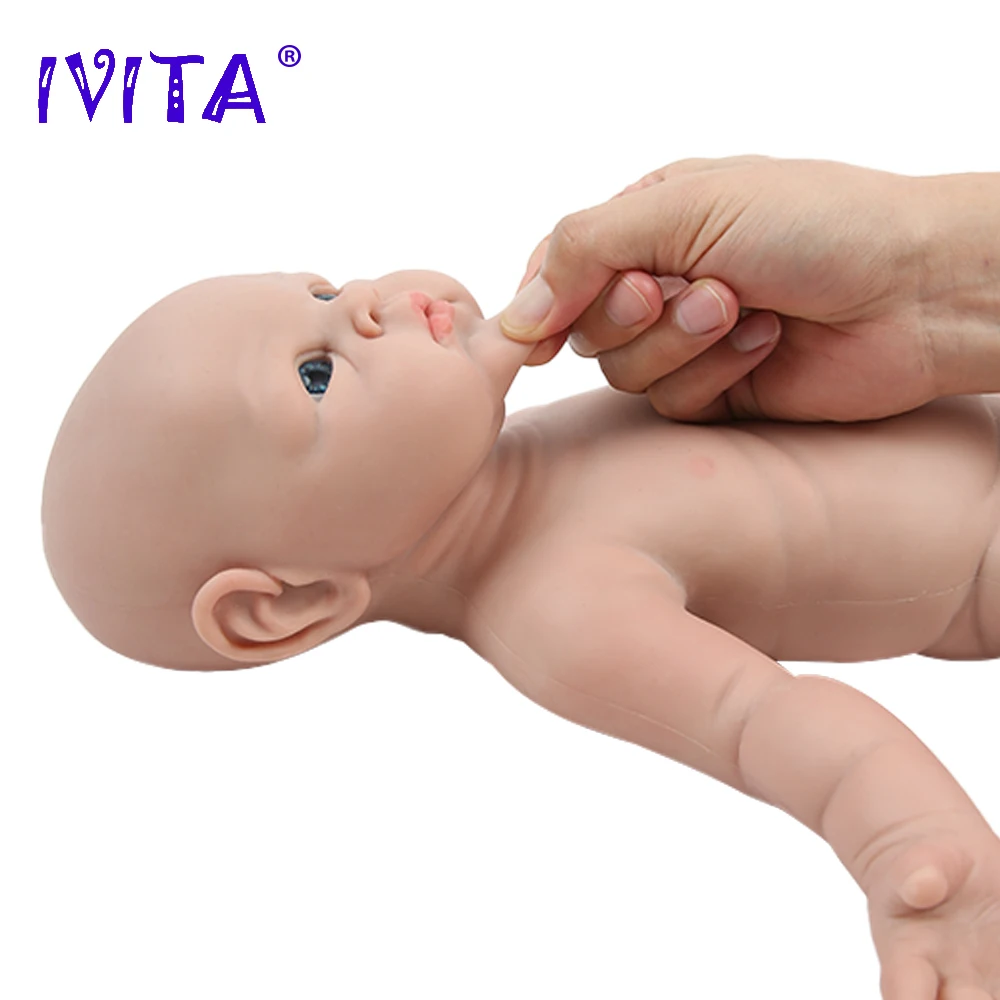 IVITA WG1525 47cm 3.29kg 100% Silicone Reborn Baby Doll Realistic Unpainted Girl Dolls with Eyes Baby DIY Blank Children Toys