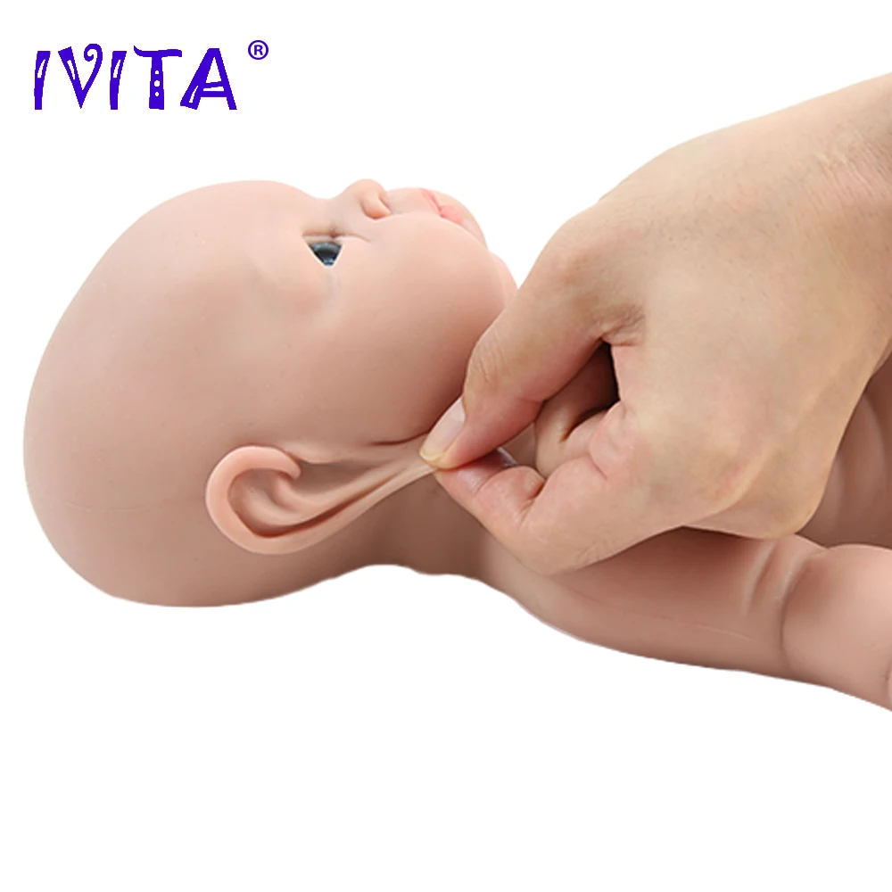 IVITA WG1525 47cm 3.29kg 100% Silicone Reborn Baby Doll Realistic Unpainted Girl Dolls with Eyes Baby DIY Blank Children Toys