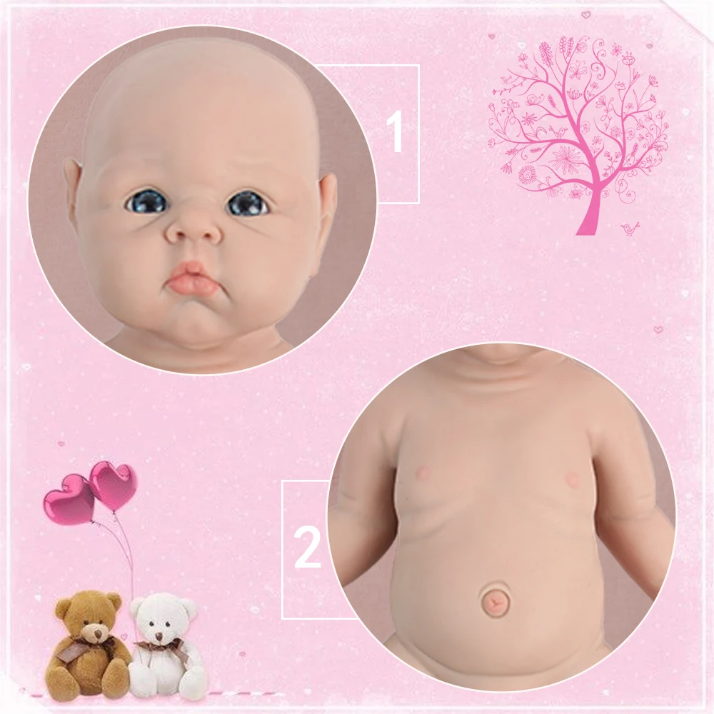 IVITA WG1525 47cm 3.29kg 100% Silicone Reborn Baby Doll Realistic Unpainted Girl Dolls with Eyes Baby DIY Blank Children Toys