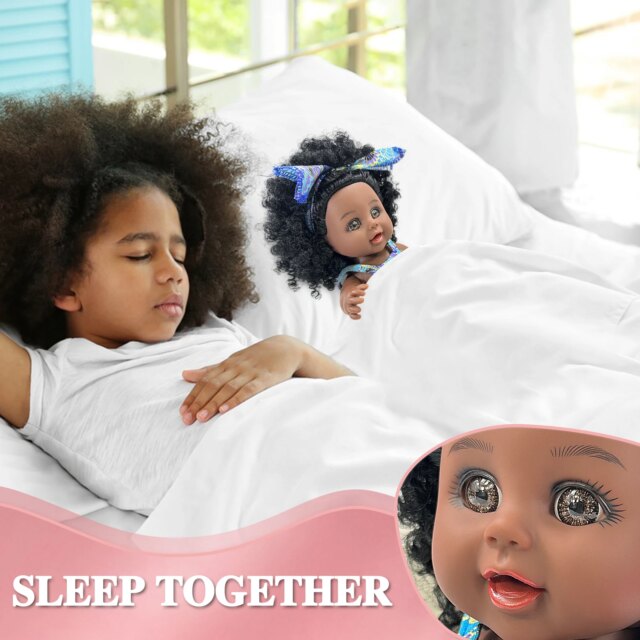 Black Baby Doll 10/12 inch American African Black Girl Doll with Dress Realistic Reborn Baby Doll For Kids Silicone Toys Gift - Image 3