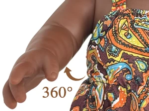 Black Baby Doll 10/12 inch American African Black Girl Doll with Dress Realistic Reborn Baby Doll For Kids Silicone Toys Gift