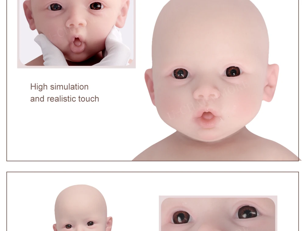 U-charmmore 47cm 3KG Full Silicone Reborn Girl Baby Doll Toys Full body Soft Silicone Realistic Toys Bebe for Children Doll Gift