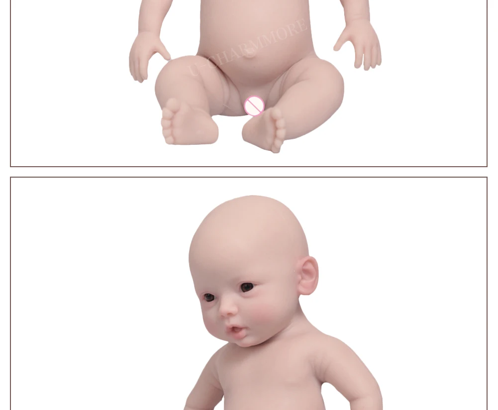 U-charmmore 47cm 3KG Full Silicone Reborn Girl Baby Doll Toys Full body Soft Silicone Realistic Toys Bebe for Children Doll Gift