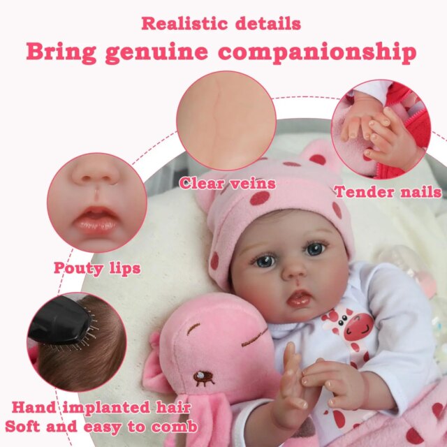 Reborn Baby Dolls - 22 inches Realistic Newborn Soft Vinyl Baby dolls Toy for Kids Age 3+ - Image 3