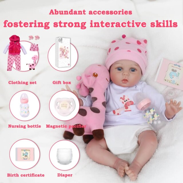 Reborn Baby Dolls - 22 inches Realistic Newborn Soft Vinyl Baby dolls Toy for Kids Age 3+ - Image 6