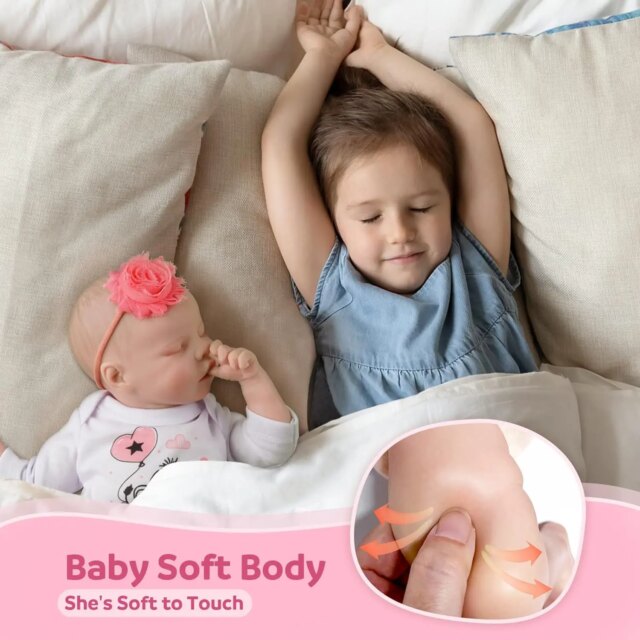 Reborn dolls 17 Inch Handmade Realistic Baby Dolls Soft Cloth Body with Toy Accessories Like a Lifelike Baby(Sleeping baby) - Image 2