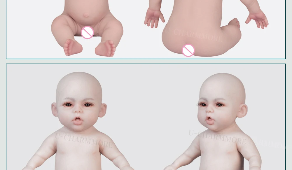 U-charmmore  47cm 2.8kg Full Body Silicone Reborn Baby Doll Bebe Reborn Silicona Realistic Girl Dolls for Children Toys Gift