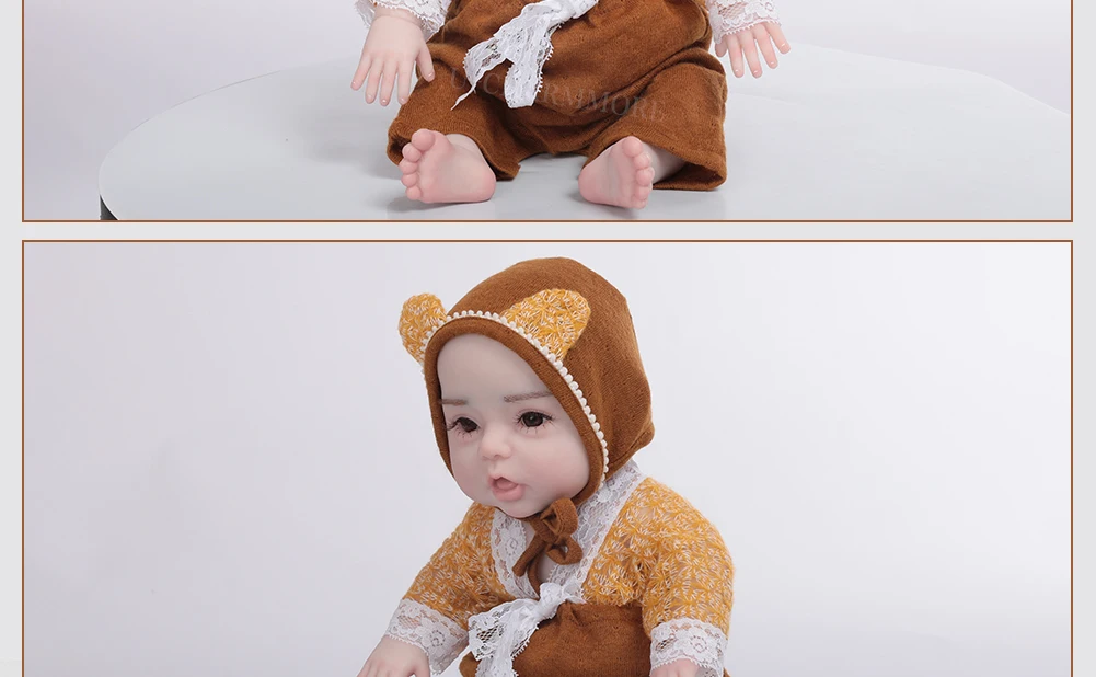 U-charmmore 47cm 2.8kg Boy Bebe Reborn doll Silicone Reborn  Baby for Children's Gifts Baby Shower Lifelike Reborn Baby Silicone