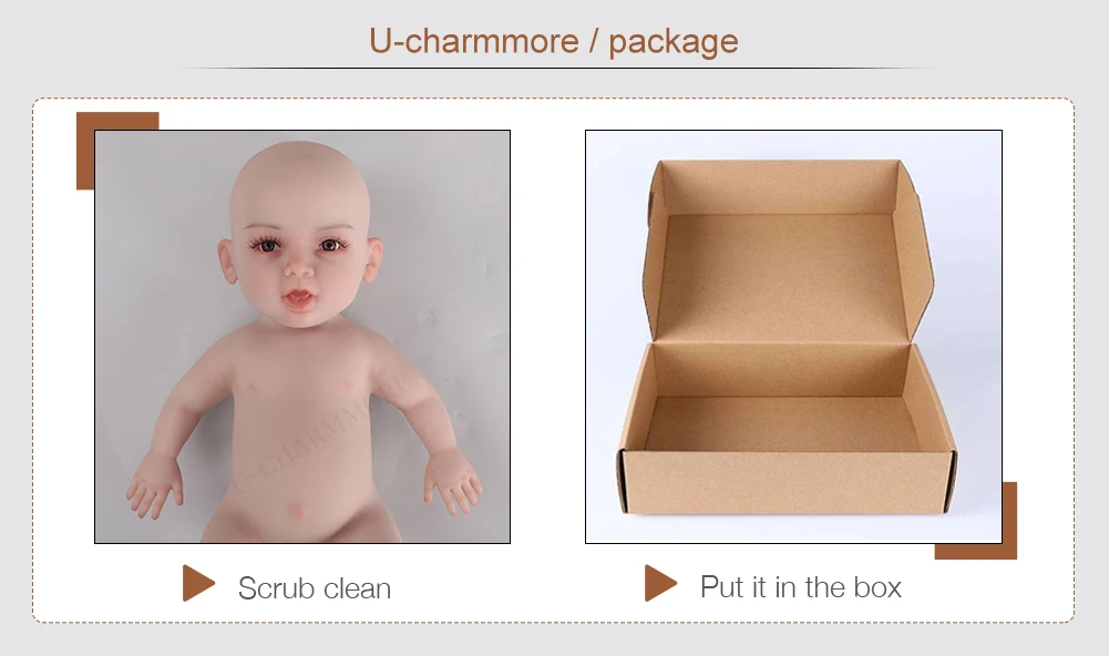 U-charmmore 47cm 2.8kg Boy Bebe Reborn doll Silicone Reborn  Baby for Children's Gifts Baby Shower Lifelike Reborn Baby Silicone