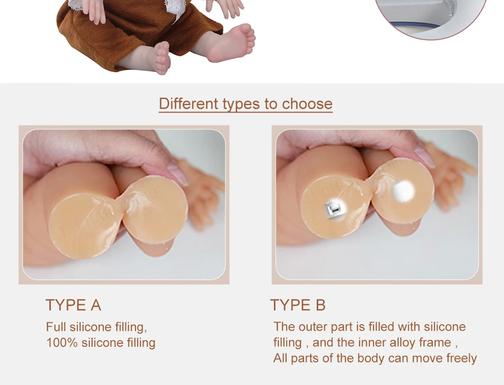 U-charmmore 47cm 2.8kg Boy Bebe Reborn doll Silicone Reborn  Baby for Children's Gifts Baby Shower Lifelike Reborn Baby Silicone