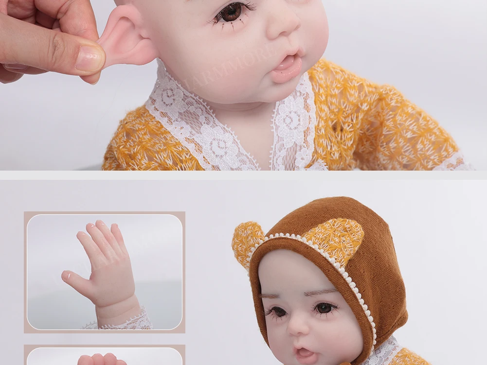 U-charmmore 47cm 2.8kg Boy Bebe Reborn doll Silicone Reborn  Baby for Children's Gifts Baby Shower Lifelike Reborn Baby Silicone