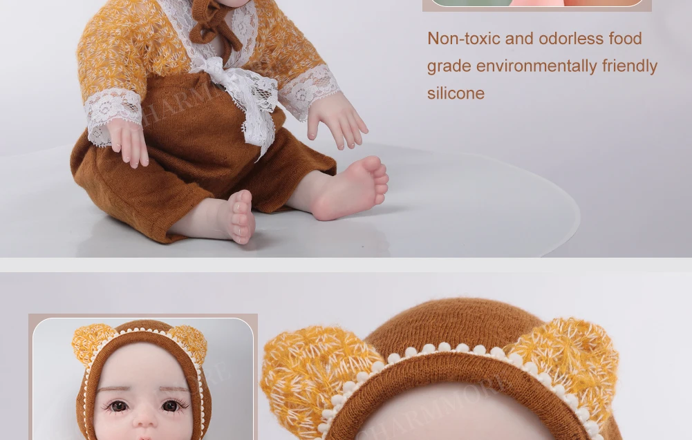 U-charmmore 47cm 2.8kg Boy Bebe Reborn doll Silicone Reborn  Baby for Children's Gifts Baby Shower Lifelike Reborn Baby Silicone