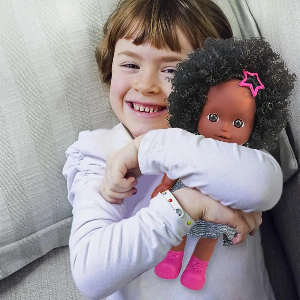 27CM Black Skin Baby Doll Touch Girl Doll Baby Reborn Toys Realistic Touch African American Girls Dolls Toddler Birthday Gifts